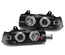 PHARES FEUX NOIRS ANGEL EYES ANNEAUX LED BMW SERIE 3 E36 BERLINE TOURING (03319)