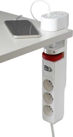 Multiprise sous table 3 prises OnLan Power Desk Station (Blanc)