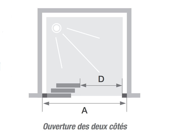 Paroi de douche SUPRA III 3V avec 2 volets coulissants 100cm profilé blanc avec verre transparent - KINEDO - PA1552BTN