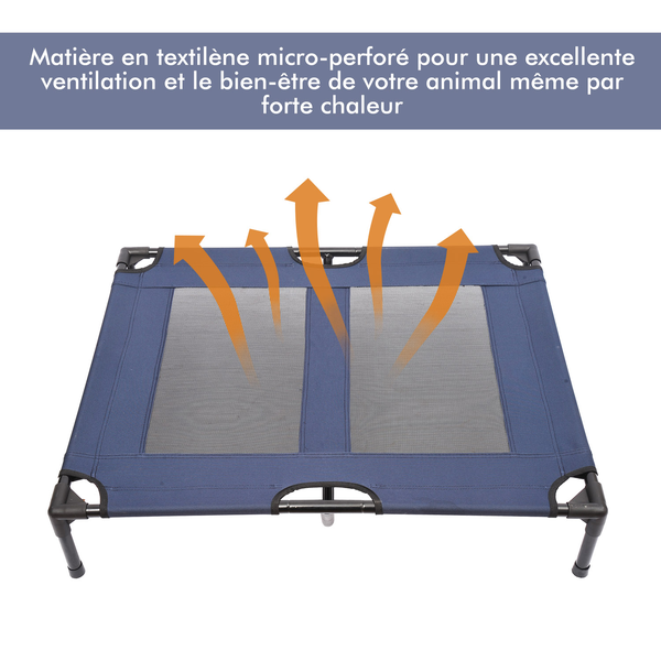 Lit pour chien chat XXL 92 x 76 x 18 cm bleu marine
