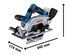 Scie circulaire 18V GKS 18V-57-2 L (Sans batterie ni chargeur) - BOSCH - 06016C1100
