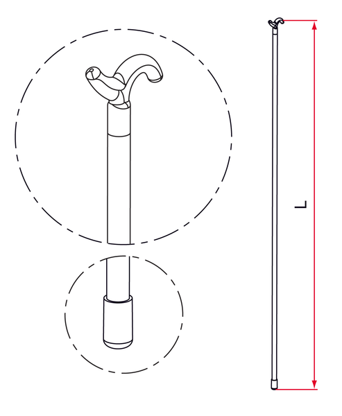 Bâton de tirage gris longueur 1m50 pour volet roulant - TIRARD - AJ100002