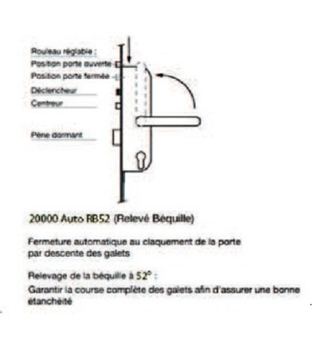 Serrure 4 points série 20215 automatique L2150 têtière 18mm Axe 50mm bout carré sans gâche - VACHETTE - 26770000