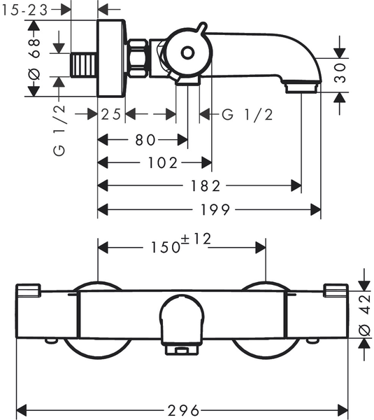 Mitigeur bain-douche thermostatique Ecostat 1001cl - HANSGROHE - 13201000