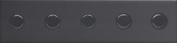 MODULO TONDI CARBONE - 5,6X23,2 CM - Carrelage à relief uni Noir