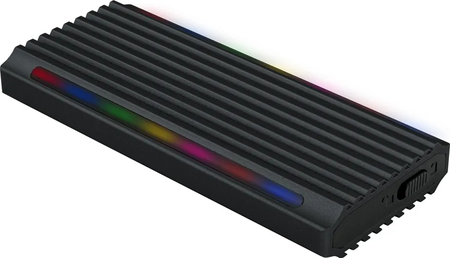 Boitier externe USB-C 3.2 Tooq Shinobi RGB - S-ATA/NVMe M.2 Type 2280 (Noir)