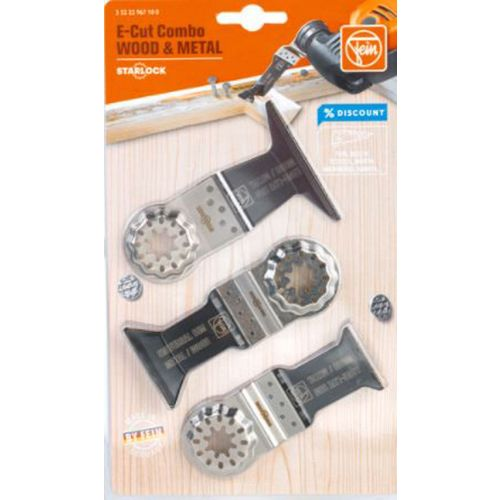 Set de lames Combo E-cut Starlock pour bois et métal 3 pièces - FEIN - 35222967100