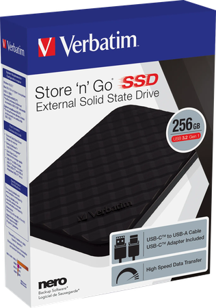 Disque SSD externe Verbatim Store'N'Go - 256Go (Noir)