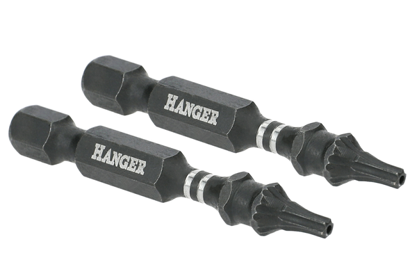 2 embouts impact 1/4'' étoile percée TTX25 longueur 50 mm - HANGER - 134069