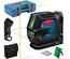 Laser vert 2 lignes 4x1,5V GLL 2-15 G + support LB + pince DK 10 C en coffret standard - BOSCH - 0601063W02