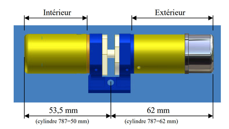 Cylindre monobloc 787Z chromé standard - FICHET - 75006330
