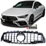 CALANDRE PANAMERICANA LIGNE AMG GT NOIR CHROME MERCEDES CLA W118 C118 X118 2019- (05569)