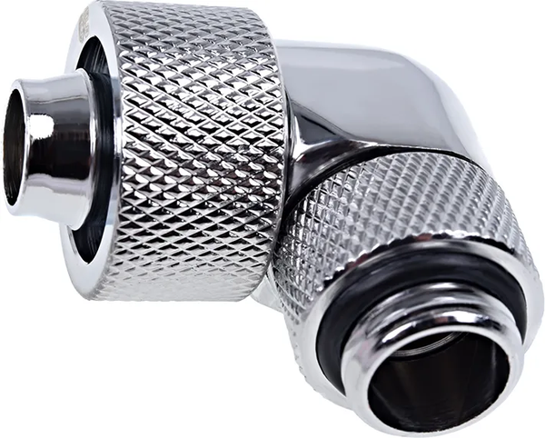 Raccord rotatif coudé à compression pour Tube Ø16mm - G1/4 Alphacool Eiszapfen (Argent)