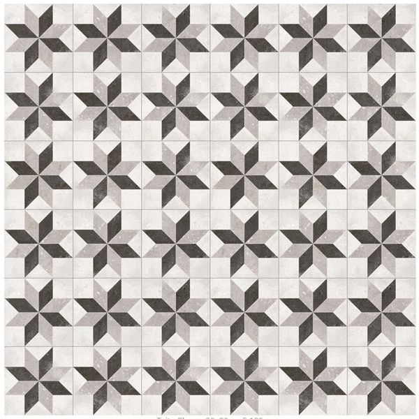 TAITO BLANCO NASSAU Carrelage aspect carreaux de ciment motif étoile