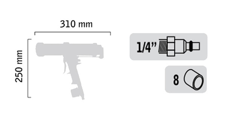 Pistolet à cartouche et poche pneumatique 310-400ml - GENERAL PNEUMATIC - GP6119