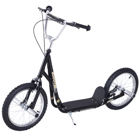 Trottinette patinette freestyle grandes roues et pegs noir