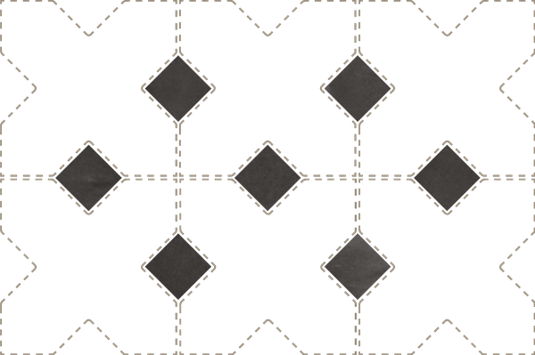 Taco KASBAH BLACK HAT MATT - Cabochon BLACK HAT MATT 3,4x3,4 cm