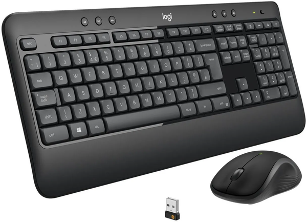 Kit Souris et Clavier sans fil Multimédia US International Gris foncé