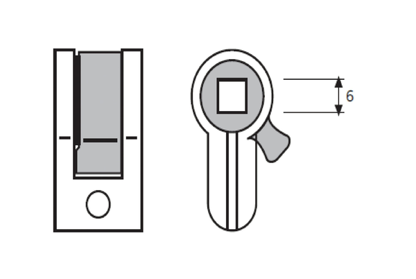 Adaptateur fonction à condamnation carré 6 - TESA - ADAPT2034