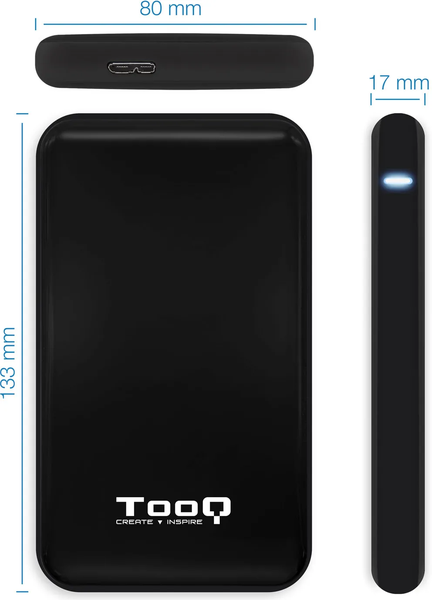 Boitier externe USB 3.1 TooQ TQE-2528 - S-ATA 2,5" (Noir)