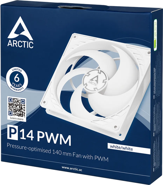 Ventilateur de boitier Arctic P14 PWM - 14cm (Blanc)