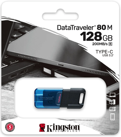 Clé USB-C 3.2 Kingston DataTraveler 80M - 128Go