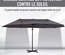 Parasol déporté grande taille inclinable acier polyester