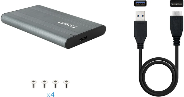 Boitier externe USB 3.1 TooQ TQE-2503 - S-ATA 2,5" (Gris)