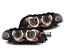 2 PHARES FEUX AVANTS ANGEL EYES LED NOIRS BMW SERIE 3 E46 BERLINE TOURING 98-01 (02877)