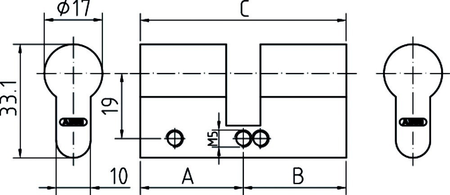 Cylindre aveugle TITALIUM 70mm - ABUS - BZ Ti 70mm