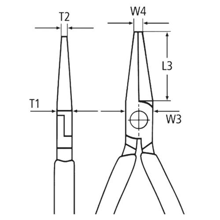 Pince à becs demi-rondes droites isolée à 1000V 200mm - KNIPEX - 26 16 200