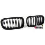 CALANDRES SPORT NOIRES MATES DOUBLE AILETTES BMW X5 F15 et X6 F16 2013-2018 (04818)