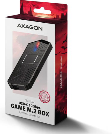 Boitier externe USB-C 3.2 Axagon EEM2-GAM - S-ATA/NVMe M.2 Type 2280 (Noir)