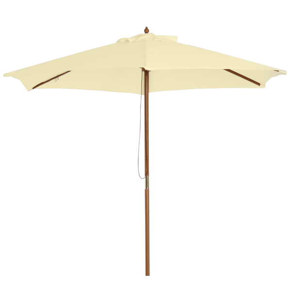 Parasol droit hexagonal bambou polyester