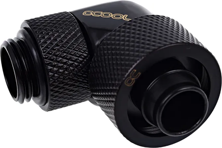 Raccord rotatif coudé à compression pour Tube Ø16mm - G1/4 Alphacool Eiszapfen (Noir)