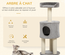 Arbre à chat griffoirs niche plateforme peluche grise