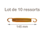 Lot de 10 ressorts Gold 145mm pour trampoline de jardin
