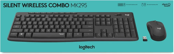 Pack 2en1 (Clavier/Souris) sans fil Logitech MK295 Slient (Noir)