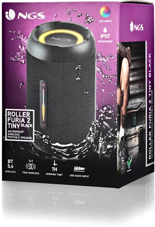 Enceinte nomade Bluetooth NGS Roller Furia 2 Tiny RGB (Noir)