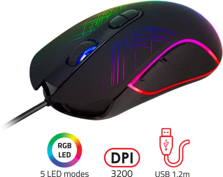 Souris filaire Gamer Advance GTA 230 RGB (Noir)