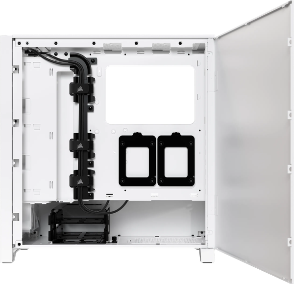 Boitier Moyen Tour E-ATX Corsair iCue 4000D Airflow RGB avec panneaux vitrés (Blanc)