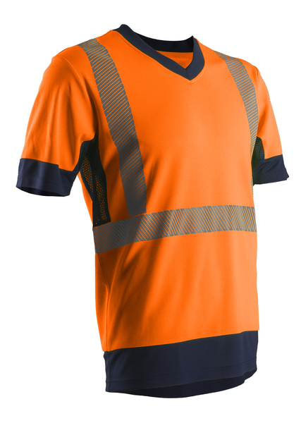 T-shirt KOMO orange haute visibilité col V manches courtes taille L - COVERGUARD - 7KOMOL