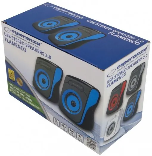 Enceintes Esperanza Flamenco Blue EP140 (Noir/Bleu)