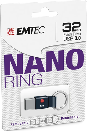 Clé USB 3.0 Emtec T100 Nano Ring - 32Go (Noir)