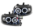 PHARES FEUX AVANTS NOIRS ANNEAUX ANGEL EYES RENAULT CLIO 1 1990-1996 (11114)