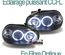 PHARES ANNEAUX LED CCFL FEUX NOIRS LOOK XENON VOLKSWAGEN VW GOLF 4 (00582)