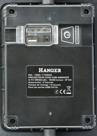 Projecteur de chantier LED 20W sur batterie Lithium - HANGER - 170503