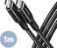 Câble Axagon USB-C 1m M/M 60W (Noir)
