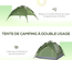 Tente de camping pop up 2-3 personnes vert kaki