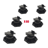 CARTON DE 60 PLOTS R√âGLABLES 60 Ê 138 MM POUR TERRASSE BOIS ET COMPOSITE (livraison offerte) - Coloris - Noir